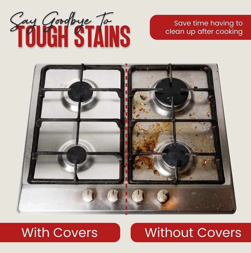 Linda's Essentials Aluminium Gas Stove Burner Covers (50 Pack) - Disposable Gas Stove Cover Liners, Heat-Resistant Gas Stove Top Covers for Gas Burners and Stove Covers for Gas Stove Top the Perfect Kitchen Accessories - Image 2